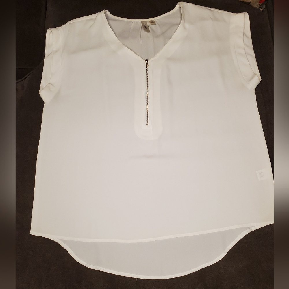 Tacera Zipper Front Blouse
